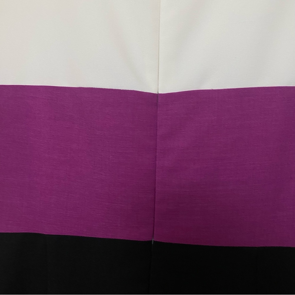 Black Label Elegant Color block Dress - Black, Purple, White. Sz 8-10. - Picture 3 of 14